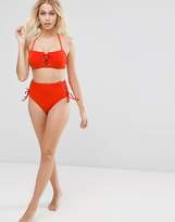 Thumbnail for your product : Wolfwhistle Wolf & Whistle Textured Lace Up Bikini Top B-C Cup