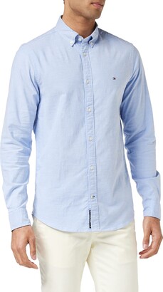 Tommy Hilfiger Mens Shirts - Shirts Men Formal - Slim Fit Shirt - Mens  Clothes - Men's Core Stretch Slim Oxford Shirt - Blue - Size S - ShopStyle