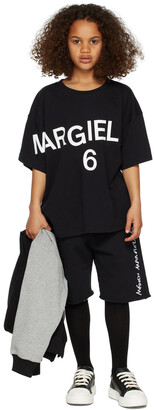 MM6 MAISON MARGIELA Kids Black Arm Logo T-Shirt