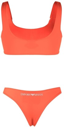 Emporio Armani Logo-Print Stretch Bikini