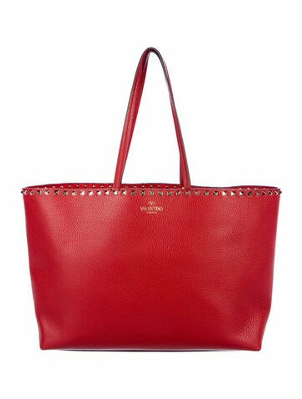 Valentino Rockstud Leather Tote Red ShopStyle