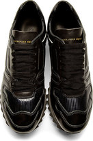Thumbnail for your product : Alexander McQueen Black Leather Paneled Sneakers