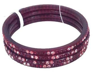 Chamak by Priya Kakkar Crystal Resin Bangle Bracelet Set of 4, Deep Red