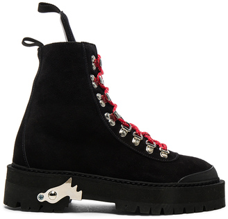 Off-White Suede Hiking Mountain Boots