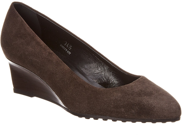 Tod's Tod'S Suede Wedge Pump - ShopStyle