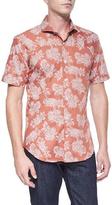 Thumbnail for your product : Bogosse Floral Paisley-Print Short-Sleeve Shirt, Orange/Black