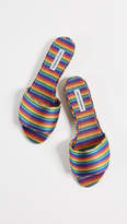 Thumbnail for your product : Tabitha Simmons Rainbow Stripe Slides
