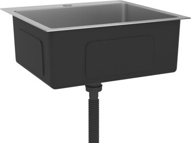 VidaXL Kitchen Sink with Strainer, Stainless Steel Top-Mount Sink, Fast Drainage, Anti-Corrosion