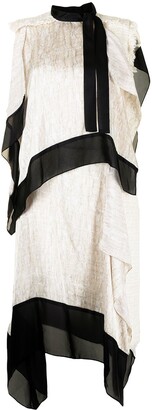 Sacai Draped Asymmetric Midi Dress