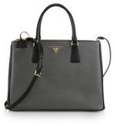 Thumbnail for your product : Prada Saffiano Lux Two-Tone Double-Zip Leather Tote