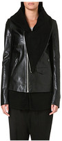 Thumbnail for your product : Rick Owens Cashmere-lined leather jacket