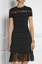 Thumbnail for your product : Valentino Lace-paneled stretch-knit dress