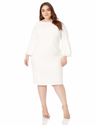 calvin klein plus size white dress