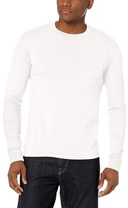Clementine Mens Cotton Long-Sleeve Crewneck T-Shirt with Pocket 
