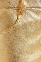 Thumbnail for your product : Sandro Metallic Leather Kick-flare Pants