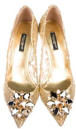 Dolce & Gabbana Lace Pointed-Toe Pumps
