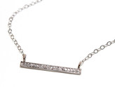 Thumbnail for your product : Rachael Ryen - 14k White Gold Diamond Bar Necklace