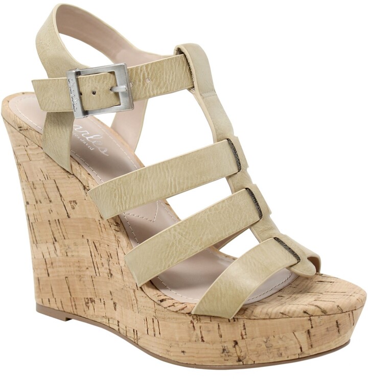 Shoes High-Heeled Sandals Wedge Sandals Fritzi aus preußen Fritzi aus preu\u00dfen Wedge Sandals natural white-nude striped pattern casual look 