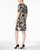 Thumbnail for your product : Kasper Printed Cold-Shoulder Dress