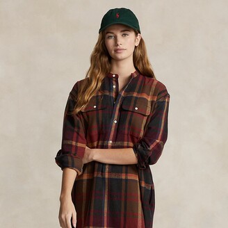 Lauren Ralph Lauren Women's Plaid Belted Cotton-Blend Shirtdress - Macy's