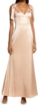 Thumbnail for your product : Lulus Shining Glory Satin Tie Shoulder Gown