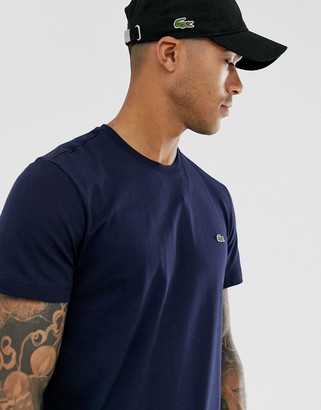 Lacoste logo pima cotton t-shirt in navy
