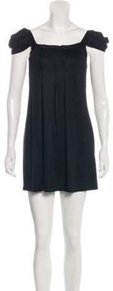Miu Miu Short Sleeve Mini Dress Black Short Sleeve Mini Dress