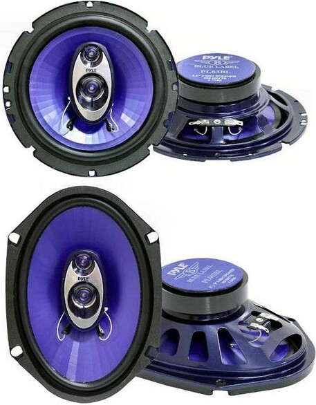 Pyle 2)PylePL63BL6.5"360Watts+2)PL683BL6x8"360W3-WayCarCoaxialSpeakers