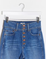 Thumbnail for your product : Alice + Olivia Jeans high rise skinny jeans with exposed buttons in blue