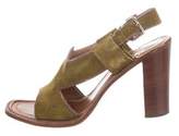 Thumbnail for your product : Prada Suede Ankle Strap Sandals Green Suede Ankle Strap Sandals