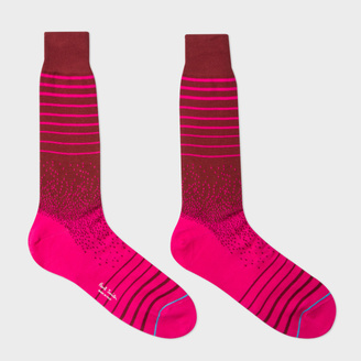 Paul Smith Men's Damson And Pink Graduated Stripe Socks