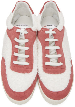 Comme des Garçons Shirt Pink and White Spalwart Edition Pitch Low Sneakers