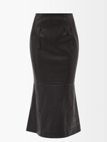 Thumbnail for your product : STAUD Laurel Faux-leather Fishtail Skirt - Black