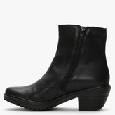 Thumbnail for your product : Fly London Wine Black Leather Block Heel Ankle Boots