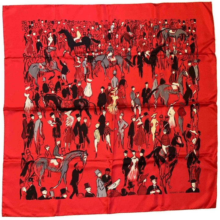 Hermã ̈S HermAs red Silk Silk Handkerchief
