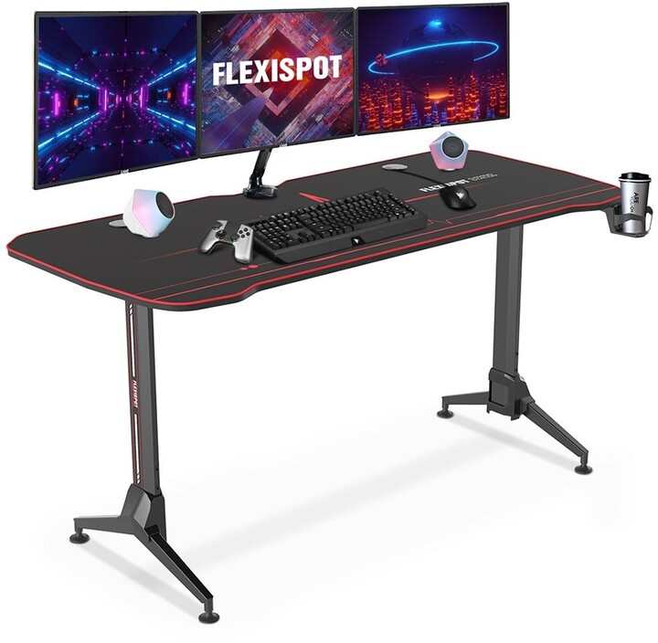 FlexiSpot Gaming Desk 63" W Home Office Computer Table Fully Covered