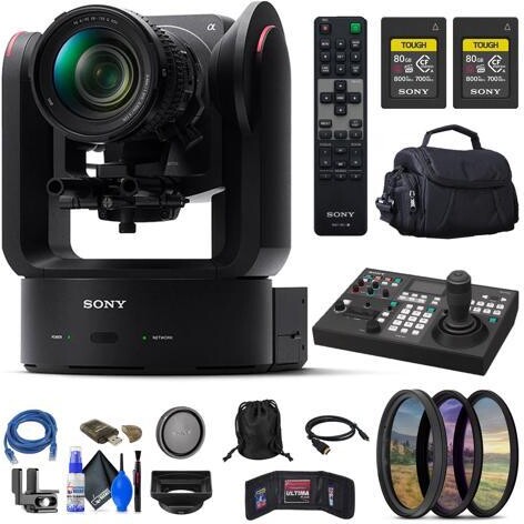 Sony FR7 Cinema Line PTZ Camera Kit with 28-135mm Zoom Lens + Sony RM-IP50 + More