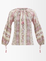 Thumbnail for your product : D'Ascoli Hannah Floral-print Silk-crepe Top - Pink Multi