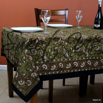 Rectangle Floral Cotton Tablecloth