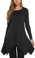 Thumbnail for your product : HOTOUCH Womens Hankerchief Hemline Tunic Top Long Sleeve Casual Shirt