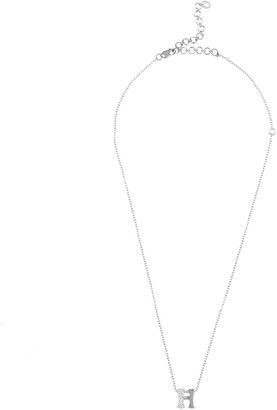 Latelita Diamond Initial Letter Pendant Necklace Silver H