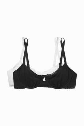 Cosabella - Set Of Two Stretch Cotton-blend Underwired Bras - Black