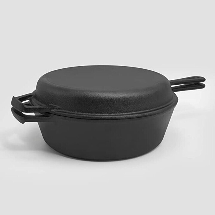 Cook Pro CookPro 3.5 Qt. Pre-Seasoned Cast Iron Combo Cooker w/ 10" Frypan that Doubles as a Lid