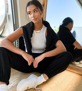 Thumbnail for your product : ASOS Petite ASOS DESIGN Petite tracksuit oversized sweat / oversized jogger in black