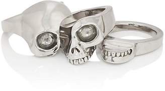 Alexander McQueen Men's Divided-Skull Ring - Silver