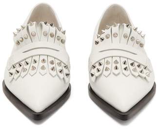 Alexander McQueen Studded Point-toe Leather Loafers - Ivory