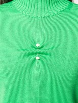 Thumbnail for your product : Ganni Ruched Embellished High-Neck Jumper