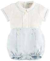 Thumbnail for your product : Carrera Pili Short-Sleeve Blouse w/ Button-On Shorts, Blue, Size 3M-2Y