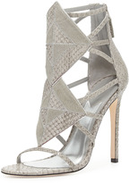 Thumbnail for your product : Brian Atwood Luanna Mixed Media Sandal, Light Gray