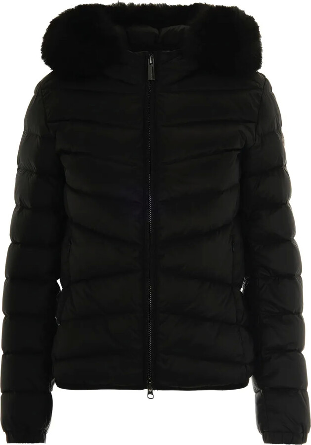 Womens Black Puffer Jacket With Fur ShopStyle CA